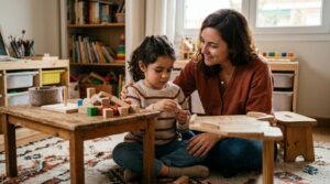 Adulto acompañando la frustración de un niño de 4 a 8 años